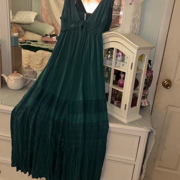 Free People Teal Maxi Dress with Tassel Accents - Picture 8 of 8